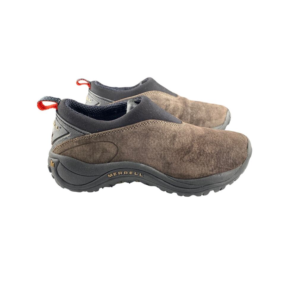 Merrell Moc Brown/Black Womens  Suede Leather Slip On Hiking‎ Shoes Size 8.5 - Picture 5 of 7